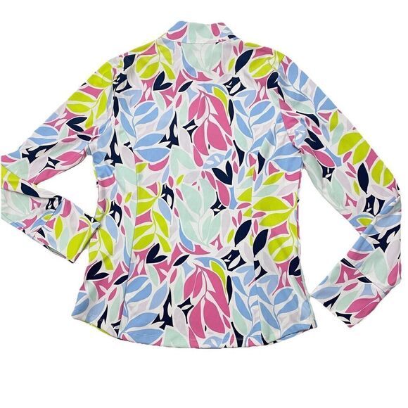 Tommy Bahama Printed Lng Slv 1/2 Zip Neck Knit UPF 50 Golf Top Polo Large - Picture 2 of 14